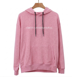 Double Sided Cotton Hooded Sweatshirt Breathable Summer Knitted Long Sleeved with Front Logo <b>Combed</b> Cotton - Product Image 2