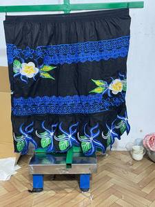Women's Vintage A-Line Pleated Anti-Wrinkle <b>Beaded</b> Soft 100% Polyester Solid Mini <b>Skirt</b> Discharge Printed Knitted Lower Hem - Product Image 6