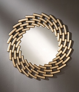 Art Deco Metal Round Wall <b>Mirror</b> With Sunburst Design Decorative Framed <b>Mirror</b> - Product Image 2