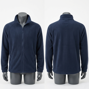 Chaqueta de Trabajo de Forro Polar Premium de 320 GSM, Verde Oliva, Cierre Completo, Logotipo Bordado Personalizado, Ropa de Invierno para Senderismo y Camping - Product Image 6