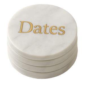 Dates <b>Marble</b> <b>Coasters</b> Set for Ramadan Elegant Home Decor for Iftar and Ramadan Gifts Stylish <b>Coasters</b> for Ramadan Gatherings - Product Image 1