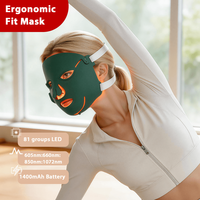 Masque facial LED Redfy, appareil de beauté, combinaison de lumière infrarouge et rouge, multi-longueurs d'onde, rechargeable, équipement facial portable