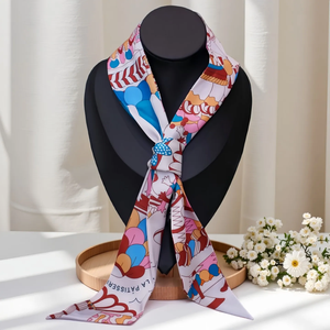 Élégant Foulard Long en Soie pour Femme, Ruban, Bandeau pour Cheveux, Bandeau pour Sac, Lien de Serrage, Cravate Imprimée, Accessoire Polyvalent pour Tenue Quotidienne - Product Image 5