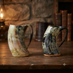 Mug à boire artisanal en corne naturelle, style rustique vintage, écologique, verre à bière de REHMAN CRAFT, mariage de l'Uttar Pradesh - Product Image 1