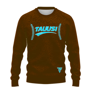 Sweat-shirt à col rond marron pour homme avec motif graphique, logo personnalisé, style baseball, pull à manches longues, haut d'entraînement d'équipe, vêtements d'hiver en gros - Product Image 1