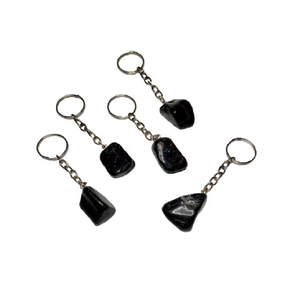 Llavero de cristal de alta calidad, turmalina negra pulida, llavero de piedra natural, regalos para mujeres, mayorista de llaveros - Product Image 2