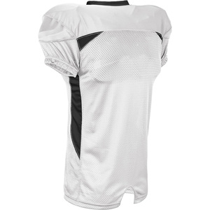 Maillot de football américain blanc à col en V et manches courtes pour homme, en maille respirante, coupe classique, couleur unie, vêtement de sport - Product Image 2