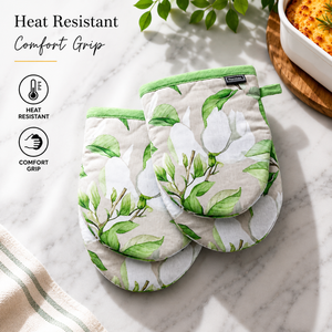 Mini-gants de cuisine pour four |   Porte-pots en coton floral résistant à la chaleur |   Gants de cuisine matelassés pour la cuisson, la pâtisserie et le barbecue |   Poignée Antidérapante - Product Image 2