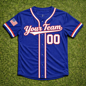 ผู้ผลิตเสื้อเบสบอลแบบสั้นสั่งทำ OEM ผ้าโพลีเอสเตอร์ 100% แห้งเร็ว ระบายอากาศได้ดี ปักชื่อผู้เล่นตามสั่ง - Product Image 1