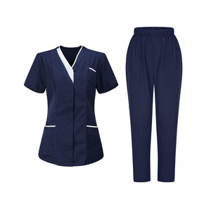 Custom Made Wholesale OEM Top Selling V-neck Women Medical <b>Scrubs</b> <b>Sets</b> Cotton Polyester Custom Logo and Size Hospital <b>Set</b> - Product Image 5