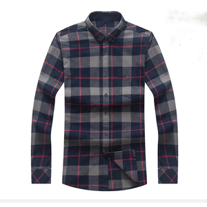 Luxury Polyester Hot Sale Men Fashion Button <b>up</b> Flannel Shirts Cotton Heavyweight Checked Plaid Unisex Shirt for <b>Boys</b> Breathable - Product Image 4