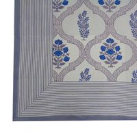 Nappe carrée à imprimé floral très vendue, 8-10 places, 180x270 cm, bleu gris, lavable, tissée, pour usage domestique