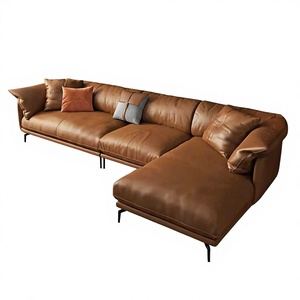 Canapé d'angle en L pliable et extensible en cuir PU, design européen, trois places, en mousse écologique, avec fonction massage, sans accoudoirs, pour hôtel - Product Image 1