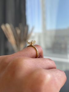Moissanite 2CT Oval Cut Diamond <b>Solitaire</b> Halo Gold Plated <b>Rings</b> With 925 <b>Silver</b> Fine Birthdays Party Promise Gift For Friends - Product Image 4