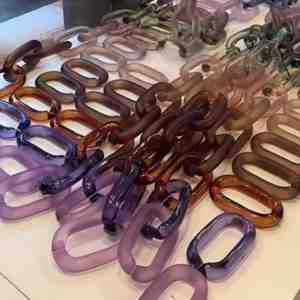 สร้อยคอเรซิ่นสไตล์โมเดิร์นขนาดใหญ่ สีสันหลากหลาย ดีไซน์พังก์แบบกลวง หนา แข็งแรง ใช้ตกแต่งบ้าน ตกแต่งผนัง - Product Image 3