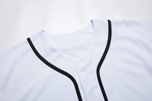 Low MOQ Customized Breathable Printed Front V-neck Short Sleeve Baseball Jersey Lightweight Durable Material - Product Image 5