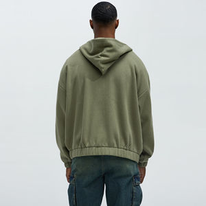 Sudadera con capucha OEM con pedrería y lavado ácido para hombre, estilo vintage desgastado, oversize, streetwear, con cremallera, fabricante de sudaderas con capucha - Product Image 2