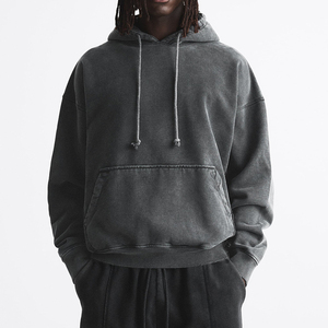 Sudadera con Capucha para Hombre, Color Gris Oscuro, con Bolsillo, 100% Algodón Felpa, Secado Rápido, Corte Regular, Informal de Invierno, 300g - Product Image 6