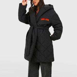 Chaqueta de Mujer de Alta Calidad, Estilo Motociclista, Forro Polar, Acolchada con Poliéster y Plumón Sintético - Product Image 1