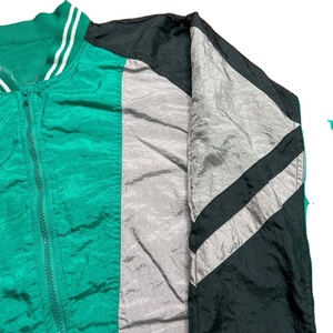 Chaqueta Cortavientos con Bloques de Color y Textura Arrugada, Estilo Bomber Vintage de Nylon para Hombre, con Cremallera, para Uso Urbano y Exterior, Servicio OEM - Product Image 4