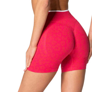 Shorts de sport décontractés pour femmes, taille haute, personnalisés, pour le yoga et l'entraînement, motif uni - Product Image 3