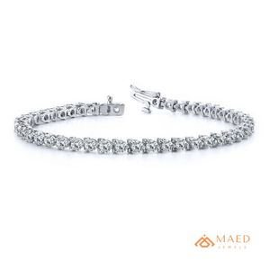 สร้อยข้อมือเทนนิสประดับมอยส์ซาไนต์สีเงินสำหรับผู้หญิง สร้อยข้อมือแบบโซ่และแบบเชื่อมต่อ เครื่องประดับแฟชั่น ของขวัญวันครบรอบแต่งงาน เครื่องประดับสำหรับผู้หญิง - Product Image 1