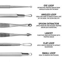 Kit de 7 extracteurs de points noirs et de boutons, outil de suppression des boutons par aspiration pour le traitement des imperfections de l'acné, couleur noire
