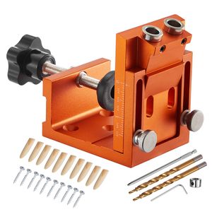 <b>Adjustable</b> 0.47 1.89 Pocket Hole Jig Kit for Wood Includes Step Drill Hex Wrench Drill Stop Ring <b>Square</b> Drill Bits for Wood - Product Image 1