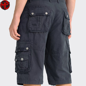 Shorts cargo pour hommes, unis, longueur genou, décontractés, utilitaires, taille élastique, pour l'extérieur, été - Product Image 5