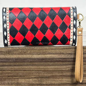 Nouveau Portefeuille Pochette à Main en Cuir Véritable à Motifs à Carreaux avec Blocage RFID pour Femmes - Product Image 6