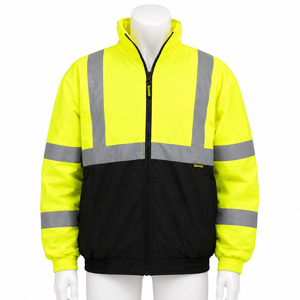 Veste de sécurité haute visibilité imperméable et réfléchissante pour homme, veste bomber d'hiver haute visibilité, uniforme de travail pour la sécurité routière - Product Image 1