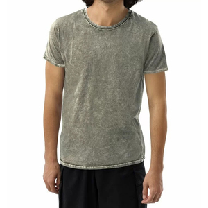 เสื้อยืดเจอร์ซีย์วินเทจย้อมสีแบบแอซิดวอชคุณภาพพรีเมียมสั่งทำขายส่ง ผ้าฝ้าย 100% สตรีทแวร์ ราคาถูก สินค้าขายดี - Product Image 4