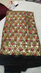 Tela Fox Georgette con trabajo de espejo de Gemini, tela Fox Georgette Premium de Lujo con exquisito trabajo de espejo real hecho a mano. - Product Image 6