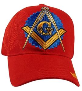 Men's <b>Navy</b> Blue Custom Logo Curved Brim Masonic <b>Baseball</b> <b>Cap</b> with Embroidery and Adjustable Strap - Product Image 1