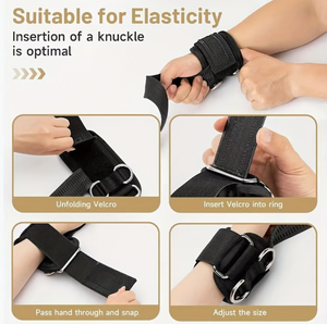 High Quality Non-Slip Weightlifting Wrist <b>Straps</b> with for Closure Neoprene Padded D-Rings Unisex for Gym Training - Product Image 3
