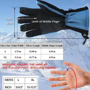Gants de ski d'hiver personnalisés avec logo, chauffants, imperméables, pour snowboard, avec sangle de poignet - Product Image 6