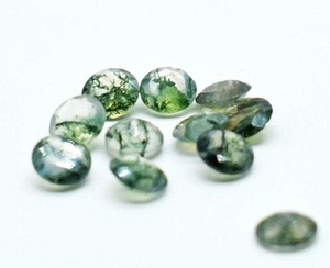 Listo para enviar: Piedras sueltas facetadas redondas de ágata musgosa natural de alta calidad de 5 mm. Compre en grandes cantidades. Proveedor de piedras semipreciosas. - Product Image 1