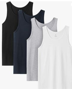 Men's <b>Black</b> Quick Dry Tie-Dyed Sleeveless <b>Tank</b> <b>Top</b> O-Neck Sporty Style Solid Knitted Spandex/Polyester Recycled Material 180g - Product Image 3