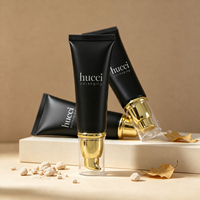 Kemasan Tube Kosmetik Hitam Matte Berkualitas Tinggi Custom D30 30ml-60ml untuk Krim Mata dan Krim BB dengan Pompa Airless