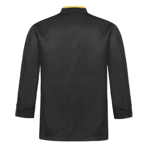 เสื้อเชฟแขนยาวคุณภาพสูงขายส่ง สวมใส่สบาย รับทำโลโก้ตามสั่ง แบรนด์ OEM/ODM สำหรับร้านอาหาร บาร์ ใช้ได้ทั้งชายและหญิง - Product Image 4