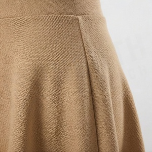 Women High Waist A-Line <b>Mini</b> Skirt Solid Color Pleated Comfortable Cotton Polyester Woven All Seasons Style - Product Image 5