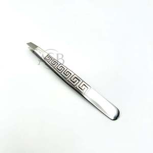 Pinza para Cejas con Punta Inclinada, Mango de Nuevo Diseño, Logotipo Personalizado, Acero Inoxidable, Pinza Profesional para Cejas - Product Image 4