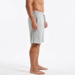 <b>Mens</b> Grey Cotton Sweat <b>Shorts</b> Elastic Waist Drawstring Relaxed Fit Casual <b>Lounge</b> Summer <b>Shorts</b> With Soft Knit Fabric - Product Image 3