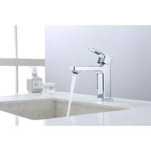Rubinetto Cromato Monocomando per Lavabo Bagno e Lavanderia con Due Tubi da 9/16 Pollici - Product Image 1