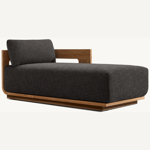 Chaise longue en teck en promotion, style moderne, pour extérieur, à placer près de la piscine, anti-pourriture. - Product Image 1