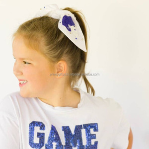 Élastique à cheveux multicolore fait main perlé, motif casque, réglable, pour le football, nœud pour cheveux, personnalisé, esprit scolaire, écologique - Product Image 3