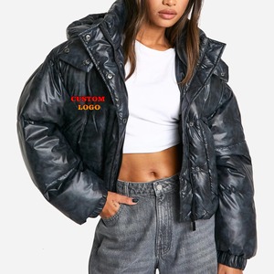 New Premium Quality Women's <b>Cropped</b> <b>Puffer</b> <b>Jacket</b> Winter Wear with High Quality for Breathable and Comfortable New Customized - Product Image 1