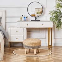 Pouf rond durable en jacinthe d'eau, design moderne, mobilier de salon, artisanat vietnamien en gros
