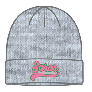 Gorro de Punto Gris Jaspeado para Mujer, Estilo Casual y Elegante, para Hermandades Universitarias, en Rosa y Verde - Product Image 5