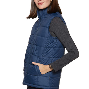 Gilet d'hiver personnalisable pour femme, chaud, à capuche, sans manches, court, imperméable, style décontracté, matelassé - Product Image 4